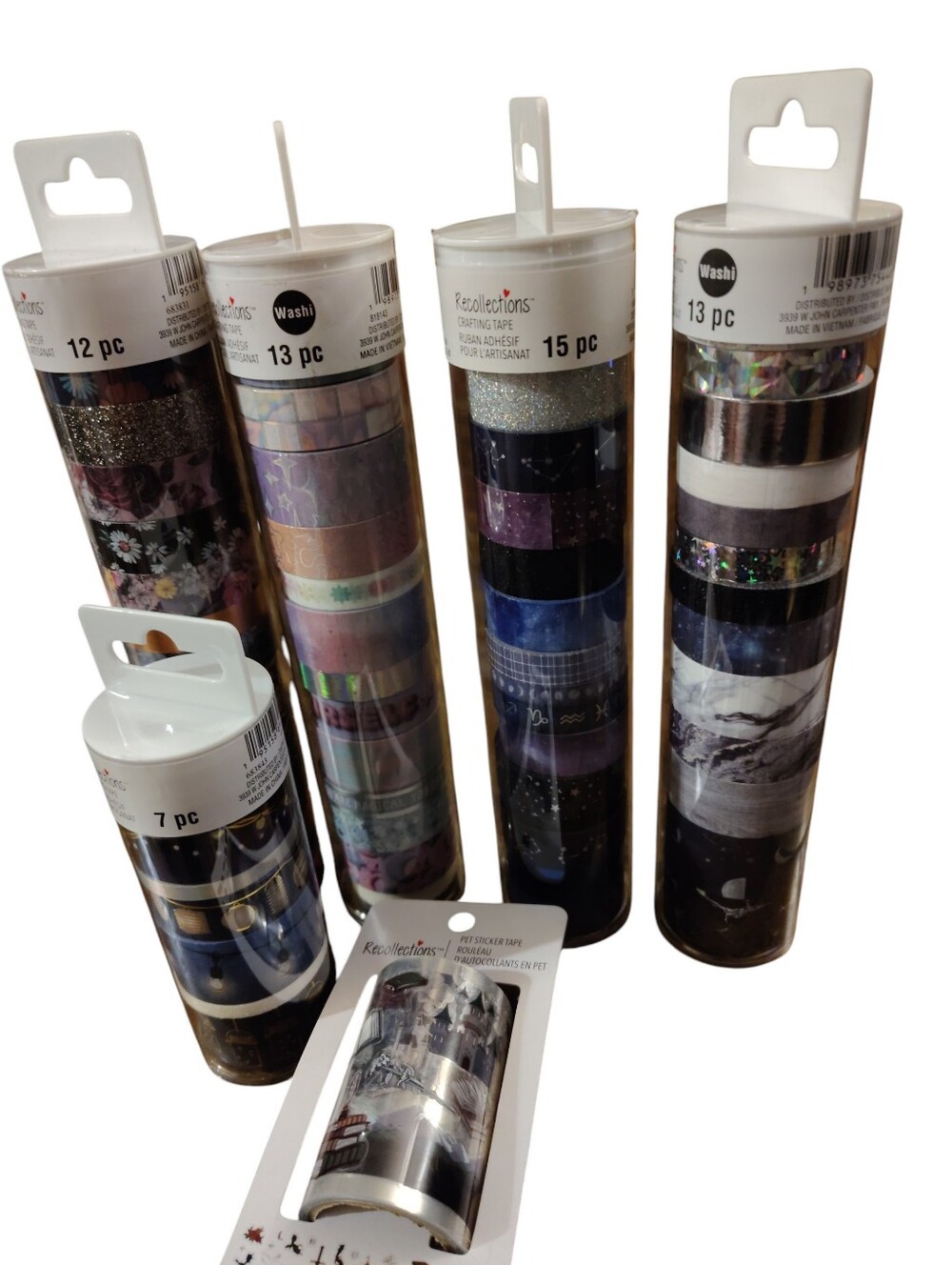Recollections Decorative Washi Tape, Variety, 5 Total, New In Sealed Box, NWT